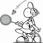 Ausmalbild Caatje - Badminton spielen