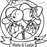 Kleurplaat Molly en Caatje - Welkom bij de club