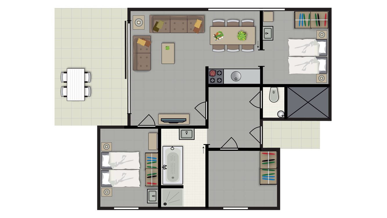 4pers vakantiehuisje Trijsberg Molecaten Park De Leemkule plattegrond