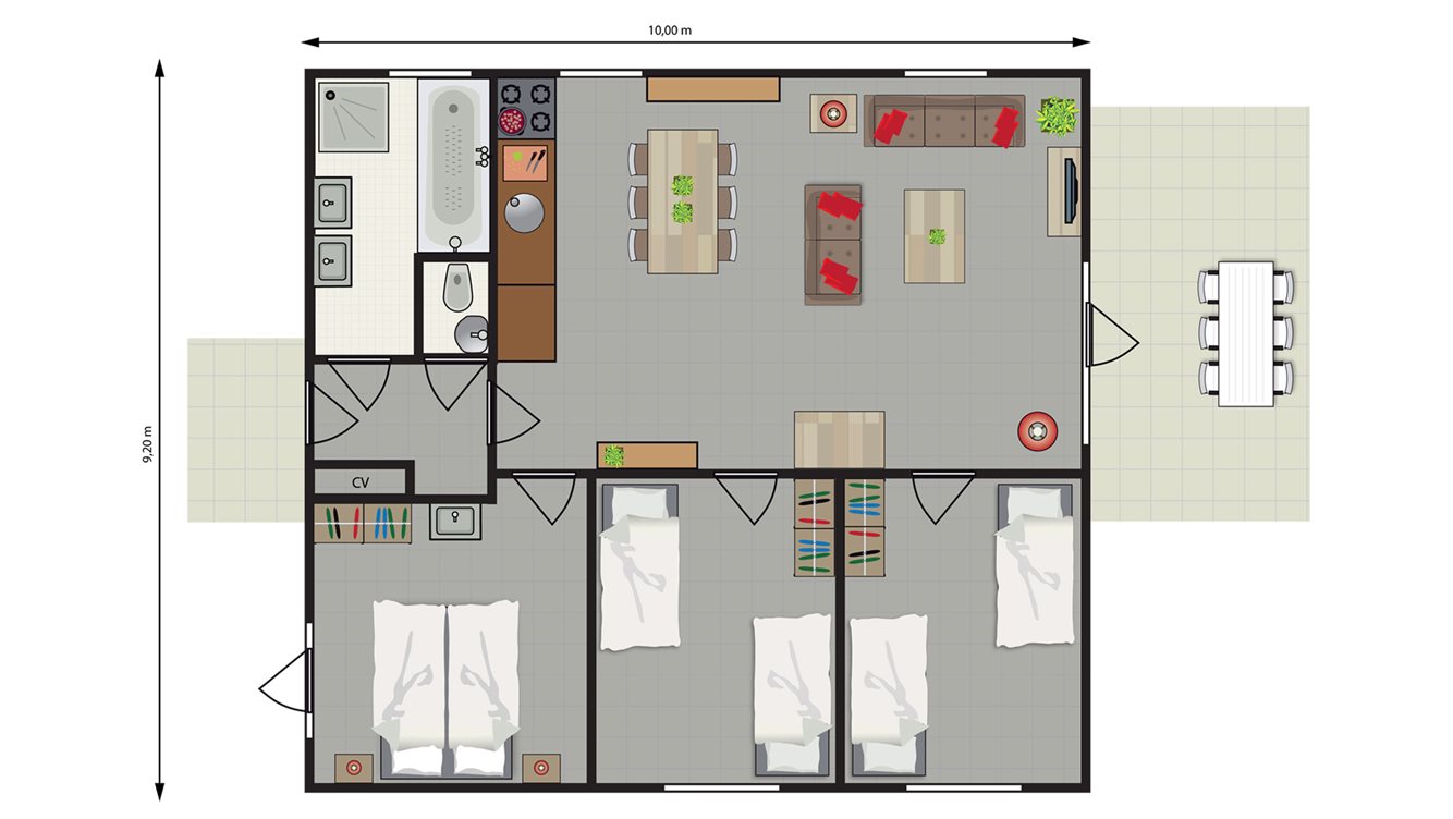6pers vakantiehuisje Molecaten Molecaten Park De Leemkule plattegrond