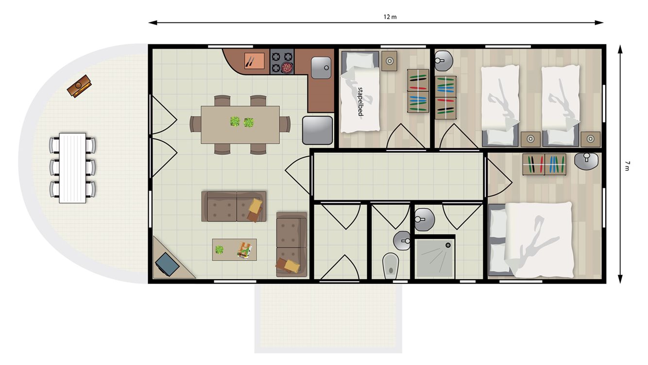 6pers vakantiehuisje Boedapest Molecaten Park Legend Estate plattegrond