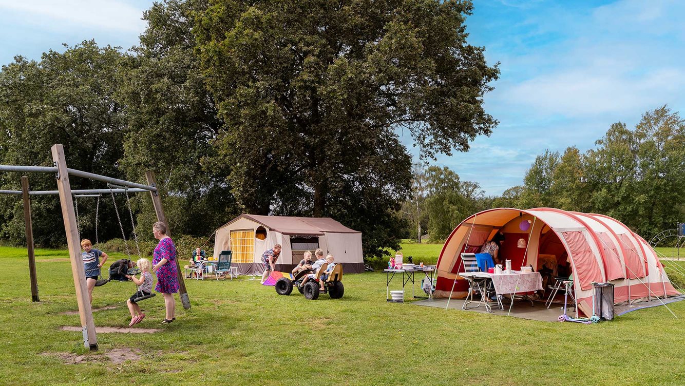 Kampeerplaats op camping 't Hout in Bakkeveen Molecaten